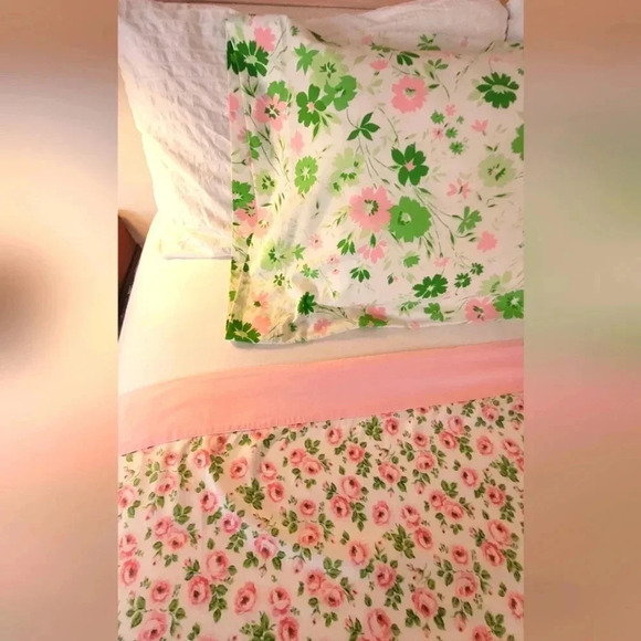 Sears Other - Vintage 100% Cotton Top/Flat Sheet & 1 Case DBL Size. Preppy Princess.
